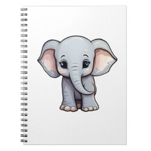 Cuaderno Ilustración de elefante de dibujos animados