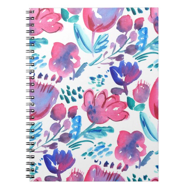 Cuaderno ilustracion de estilo boho floral rústico dibujado (Frente)