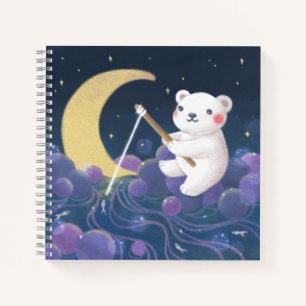 Cuaderno Ilustración de fantasía del sueño del oso polar