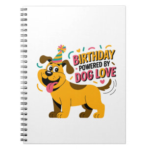 Cuaderno Ilustración de fiesta de cumpleaños con amor por l
