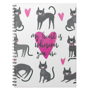 Cuaderno Ilustracion de gato bonito. Letras de amor