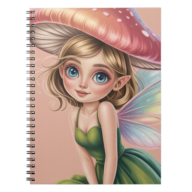Cuaderno Ilustración de hada del bosque con sombrero de hon (Frente)