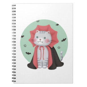 Cuaderno Ilustracion de Halloween: Gato de vampiro