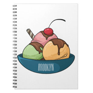 Cuaderno Ilustracion de helado personalizado
