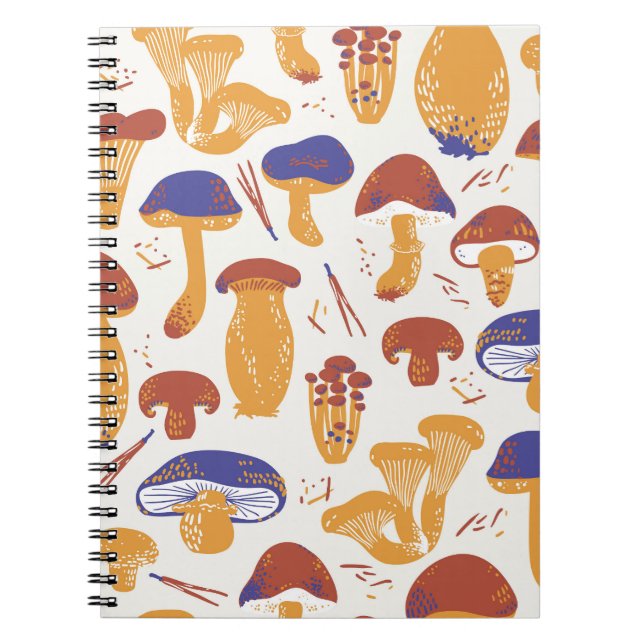 Cuaderno Ilustracion de hongos comestibles vintage (Frente)