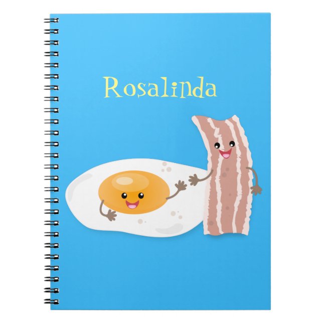 Cuaderno Ilustracion de huevo de kawaii y personalizado de  (Frente)