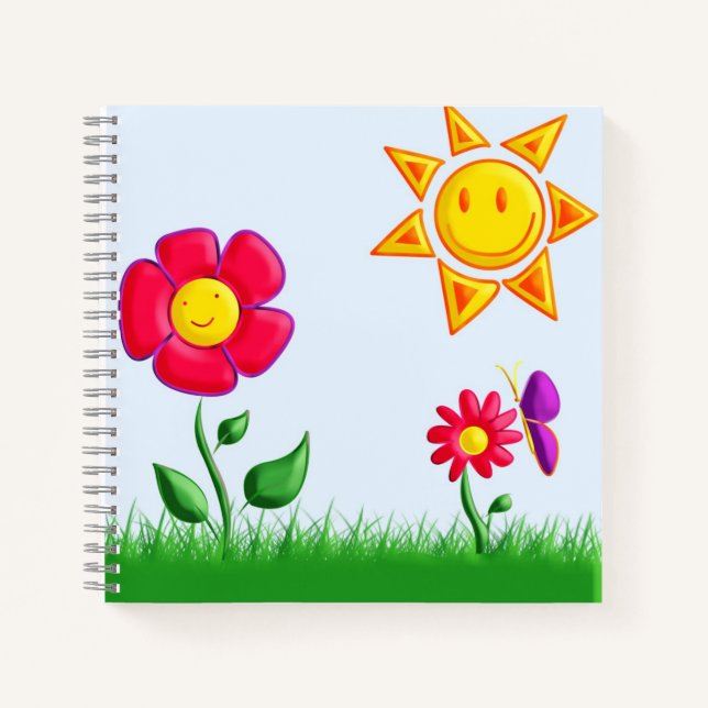 Cuaderno Ilustración de jardín (Anverso)