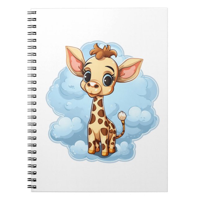 Cuaderno Ilustración de jirafa de dibujos animados (Frente)