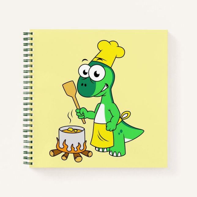 Cuaderno Ilustracion De La Cocina De Los Dinosaurios Parasa (Anverso)