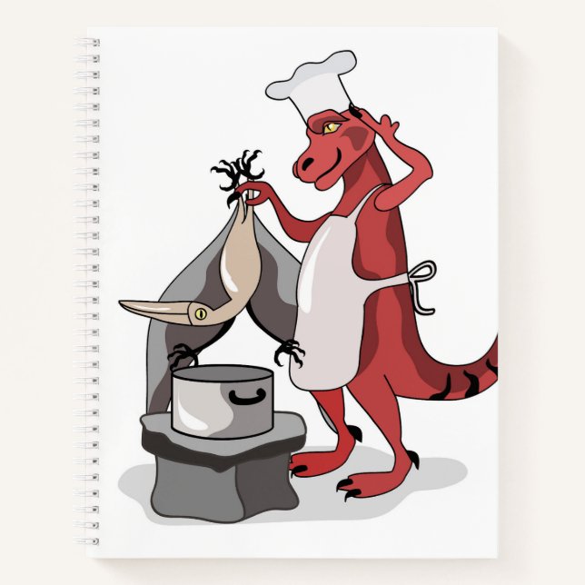 Cuaderno Ilustracion De La Cocina De Un Chef Rex Tirrannosa (Anverso)