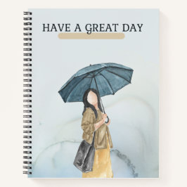 Cuaderno Ilustracion de la mujer de color azul amarillo sua