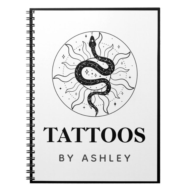 Cuaderno Ilustracion de la serpiente del artista del tatuaj (Frente)