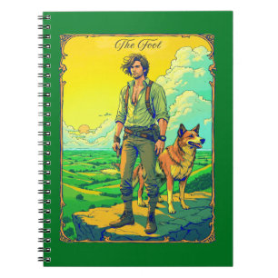 Cuaderno Ilustracion de la tarjeta Tarot, el tonto