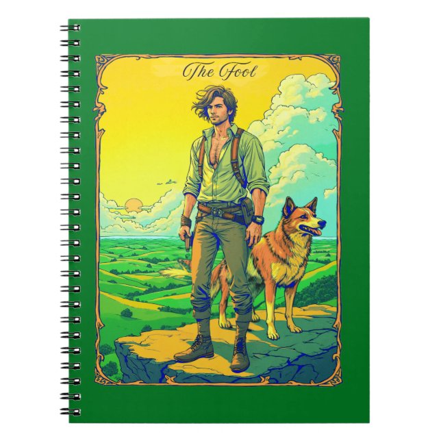 Cuaderno Ilustracion de la tarjeta Tarot, el tonto (Frente)