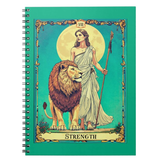 Cuaderno Ilustracion de la tarjeta Tarot, fuerza (Frente)