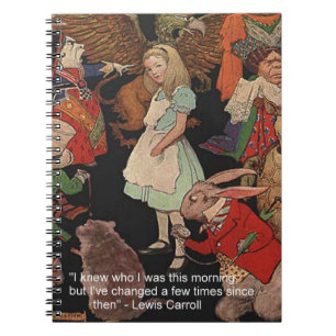 Cuaderno Ilustración de Lewis Carroll y cita de cambio ment
