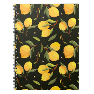 Cuaderno Ilustracion de limón: Patrón sin soldadura pintado