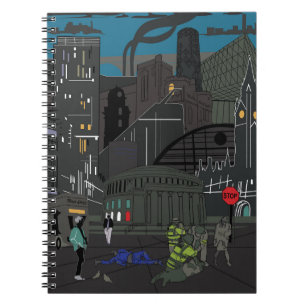 Cuaderno Ilustracion de línea aérea Manchester Edgy