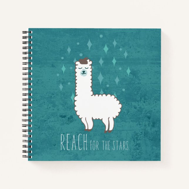 Cuaderno ilustracion de Llama Dulce "Alcanzar Las Estrellas (Anverso)