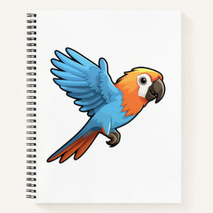 Cuaderno Ilustración de loro de dibujos animados