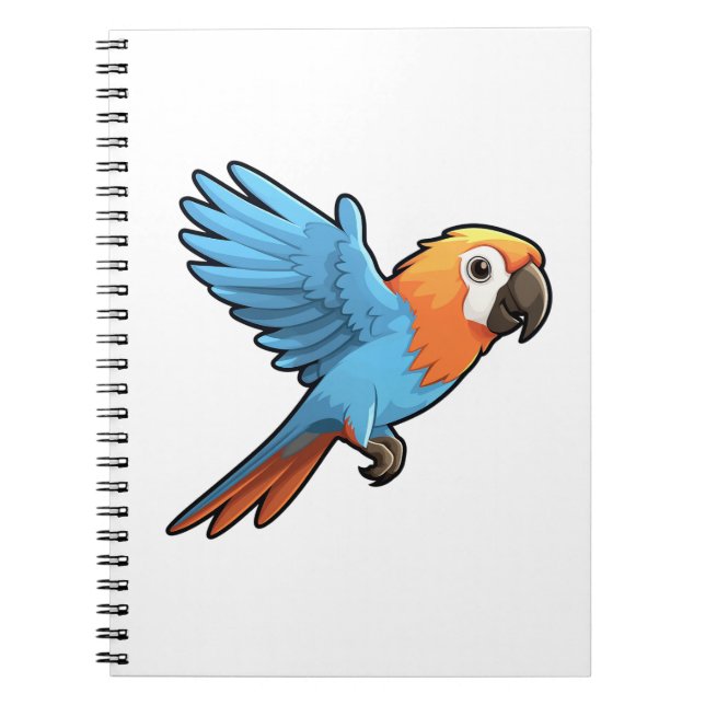 Cuaderno ilustracion de loro personalizado (Frente)