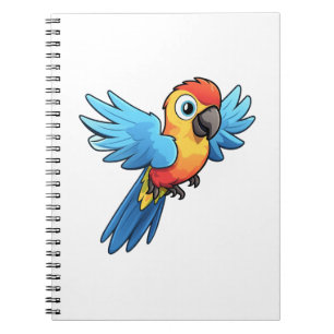 Cuaderno ilustracion de loro personalizado