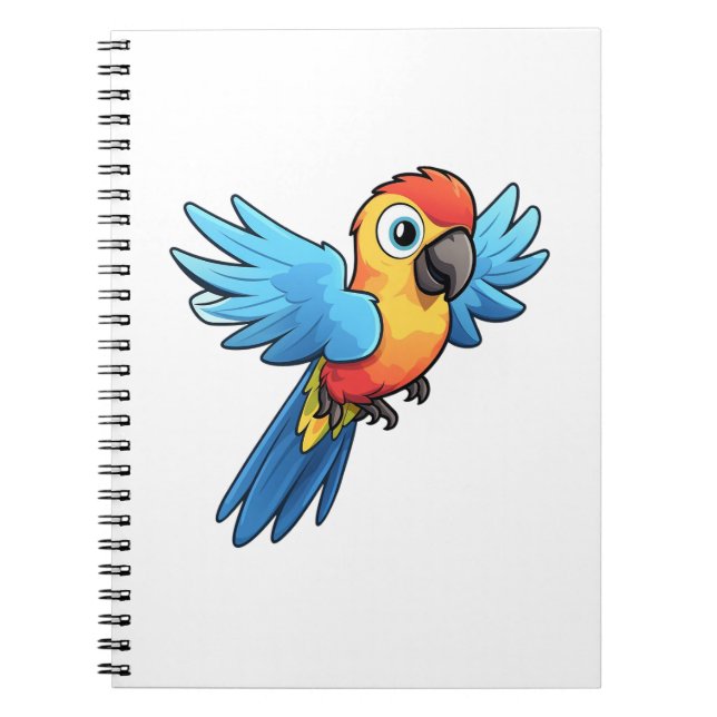 Cuaderno ilustracion de loro personalizado (Frente)