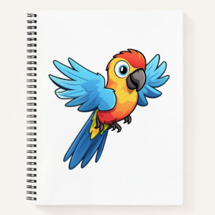 Cuaderno ilustracion de loro personalizado