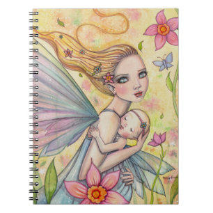 Cuaderno Ilustración de Madre e Hijo Hada de la Maternidad