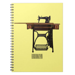 Cuaderno Ilustracion de máquina de coser personalizado