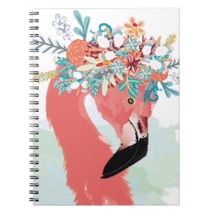 Cuaderno Ilustracion de moda con flamingoflami rosa dibujad
