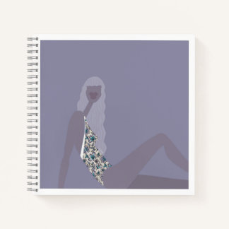 Cuaderno Ilustración de Moda Mujer Chic Púrpura Arte Modern