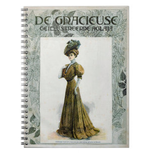 Cuaderno Ilustracion De Moda Vintage Lady In Grapes Gorra