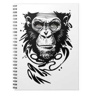 Cuaderno Ilustracion de naturaleza animal salvaje Chimpanze