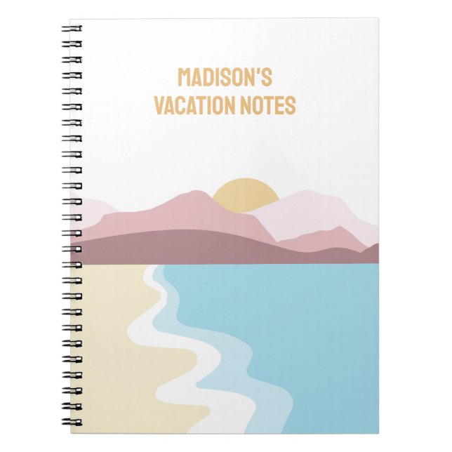 Cuaderno Ilustracion de naturaleza de nombre personalizado (Frente)