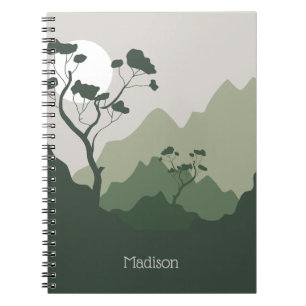 Cuaderno Ilustracion de naturaleza de nombre personalizado