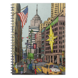 Cuaderno Ilustracion de Navidades de Manhattan Winter New Y