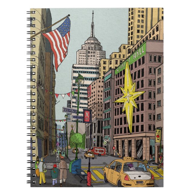 Cuaderno Ilustracion de Navidades de Manhattan Winter New Y (Frente)