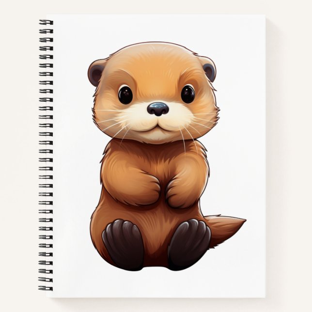 Cuaderno ilustracion de nutria personalizado (Anverso)