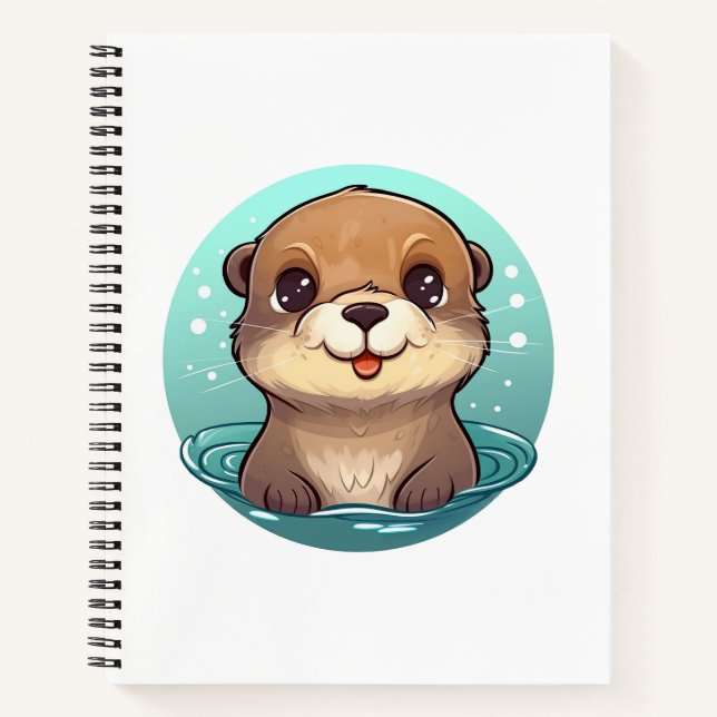 Cuaderno ilustracion de nutria personalizado (Anverso)