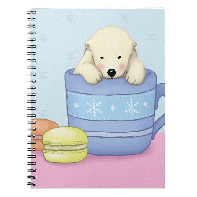 Cuaderno Ilustracion de oso polar lindo (Frente)