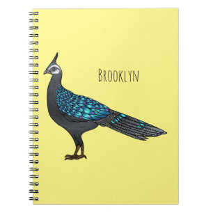 Cuaderno Ilustracion de pájaro faisán palawan personalizado