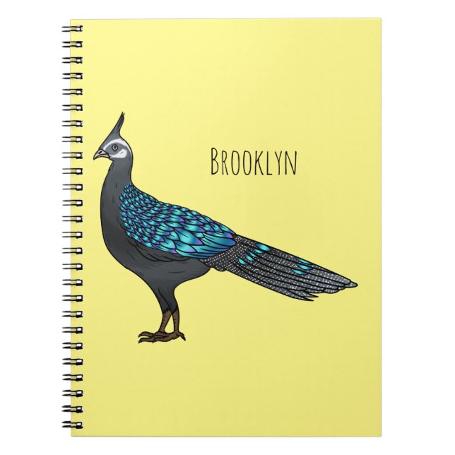 Cuaderno Ilustracion de pájaro faisán palawan personalizado (Frente)