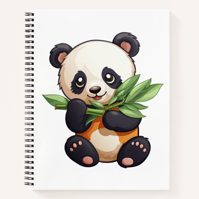 Cuaderno Ilustración de panda de dibujos animados (Anverso)