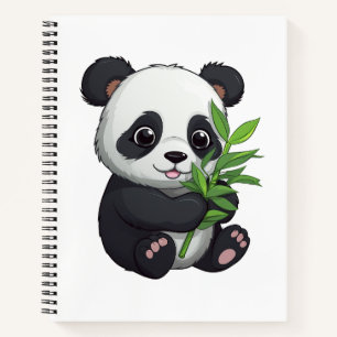 Cuaderno Ilustración de panda de dibujos animados