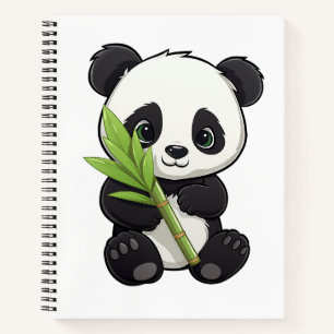 Cuaderno Ilustración de panda de dibujos animados