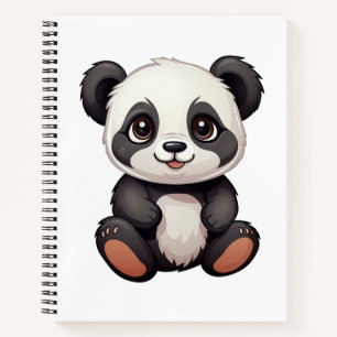Cuaderno Ilustración de panda de dibujos animados