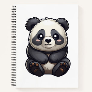 Cuaderno Ilustración de panda de dibujos animados