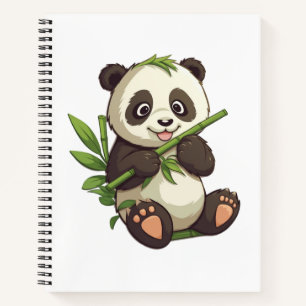 Cuaderno Ilustración de panda de dibujos animados
