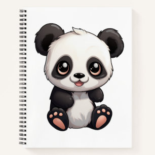 Cuaderno Ilustración de panda de dibujos animados
